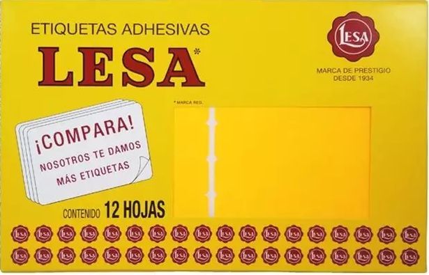 ETIQUETA LESA AMARILLO 20