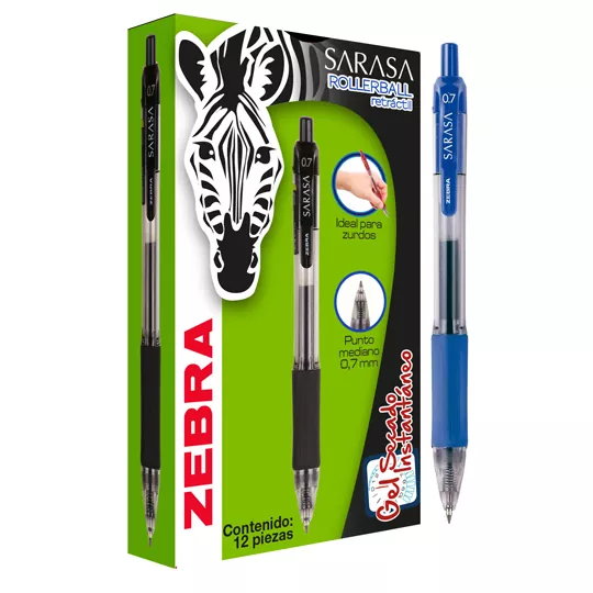 BOLIGRAFO ZEBRA SARASA RETRACTIL AZUL .7MM