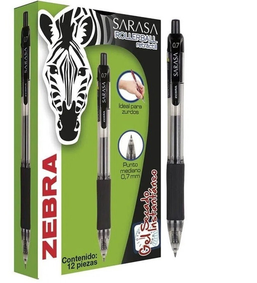 BOLIGRAFO ZEBRA SARASA RETRACTIL NEGRO .7MM