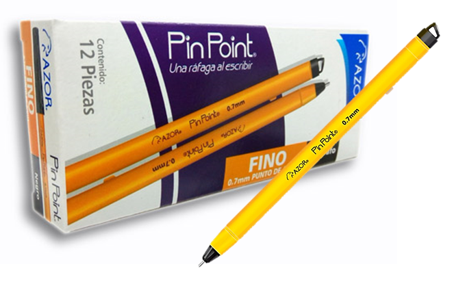 BOLIGRAFO AZOR PIN POINT FINO NEGRO .7MM