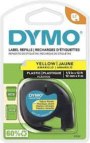 CINTA DYMO P/ROTULADOR 12mm AMARILLO LETRATAG 91332