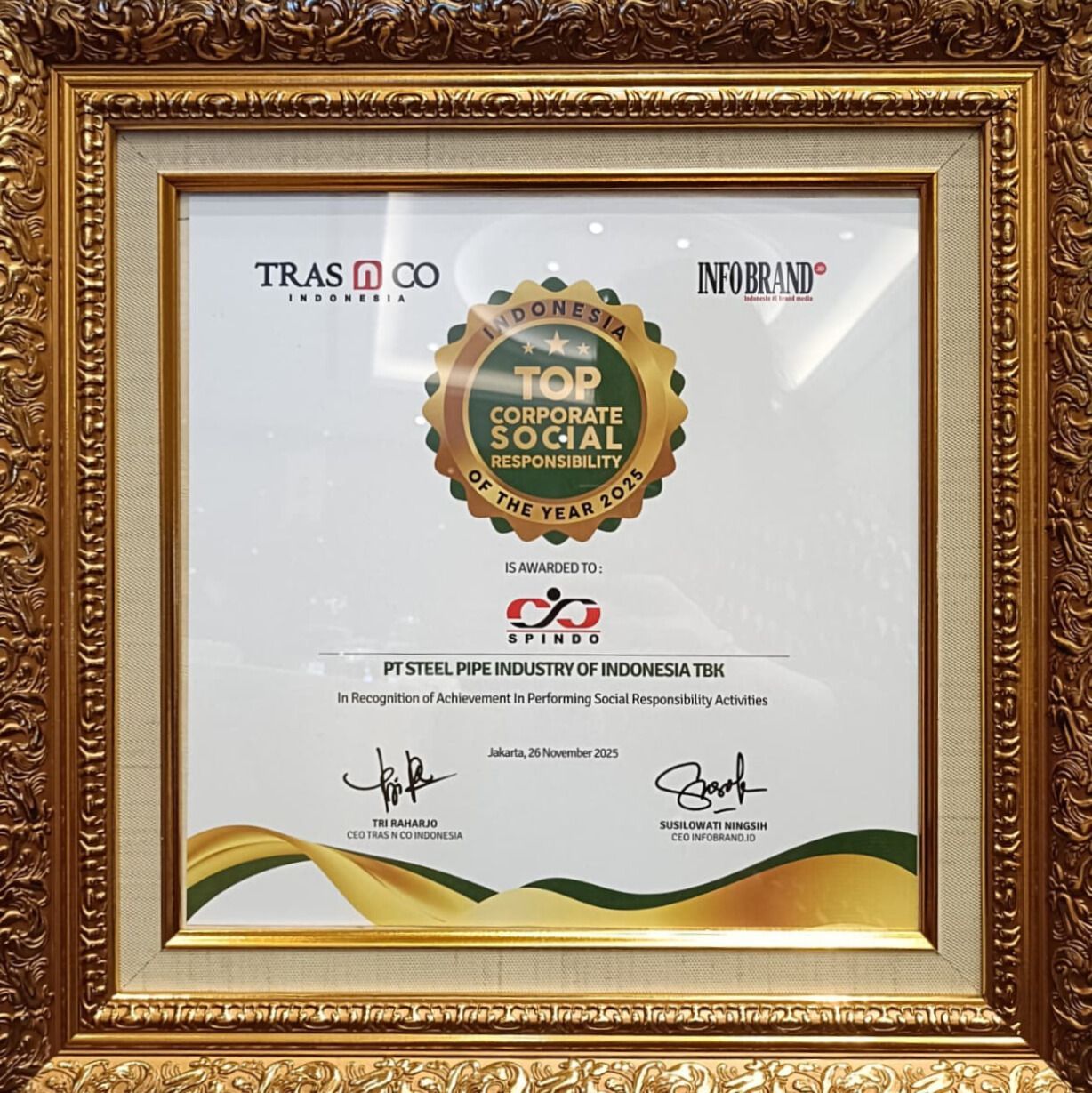 TOP Corporate Social Responsibility of The Year 2025 Award