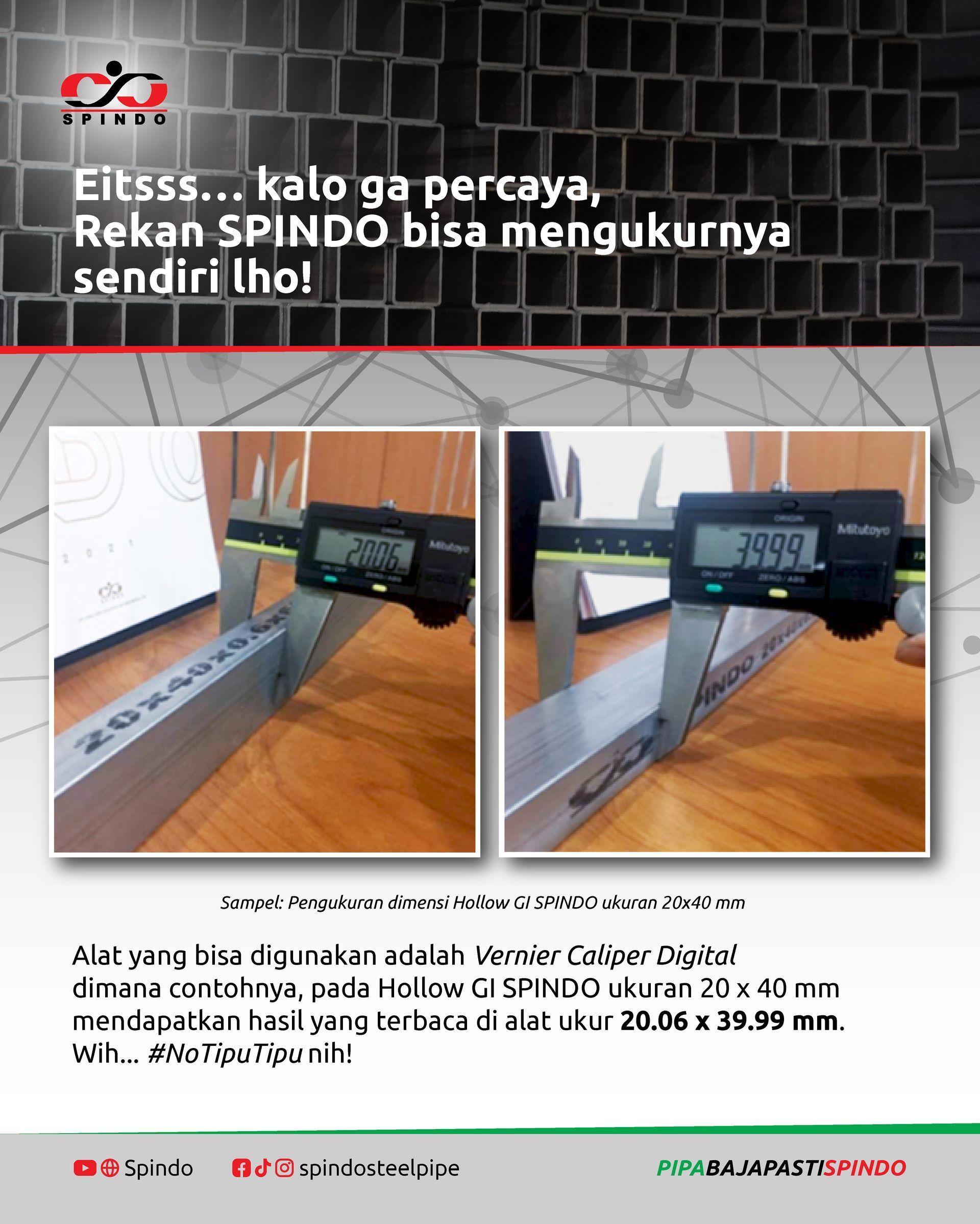 Pengukuran Dimensi Hollow GI SPINDO