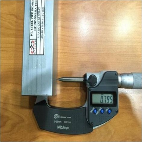Thickness Test of Hollow GI SPINDO Pipe
