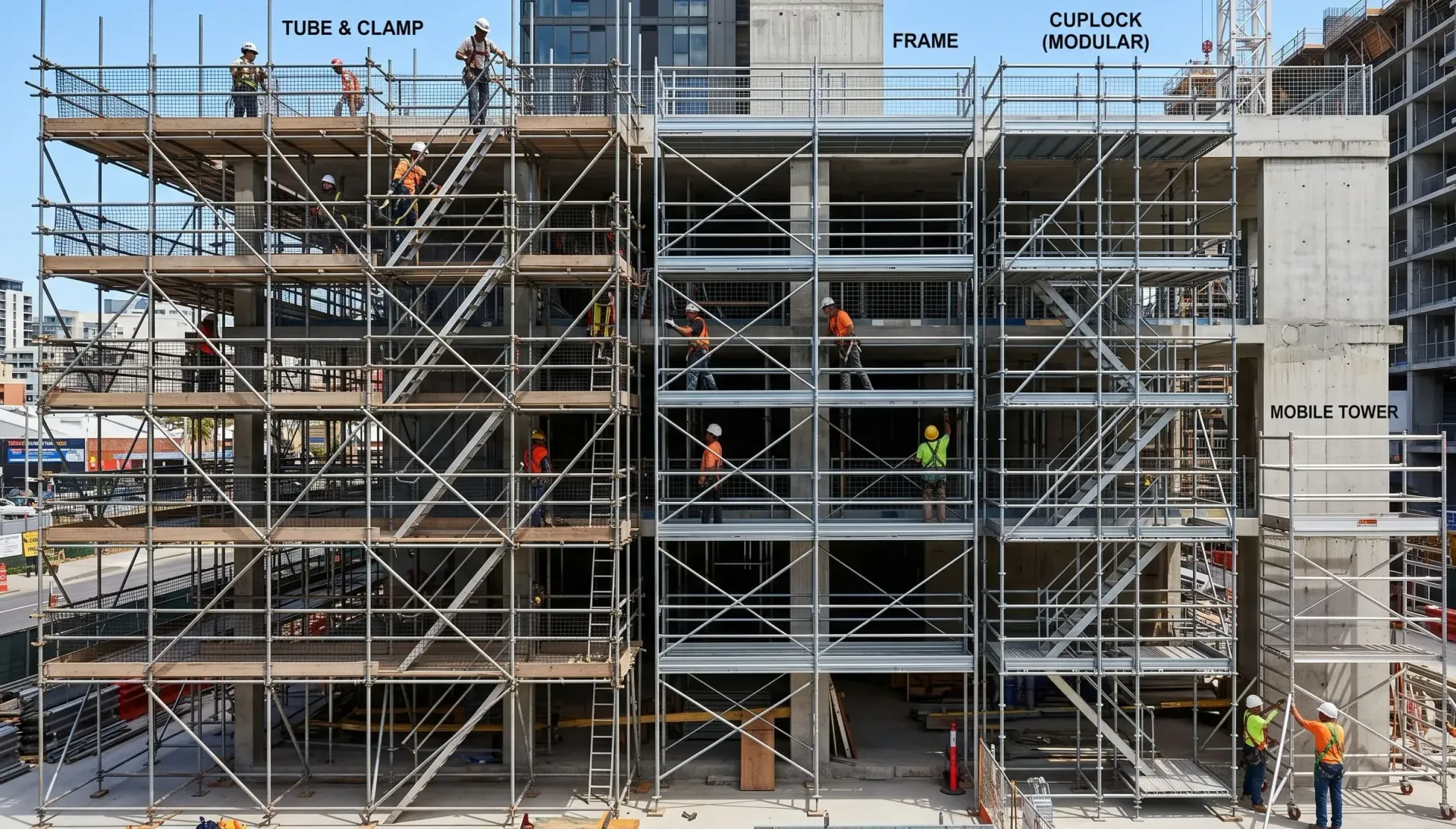 ilustrasi gambar jenis scaffolding