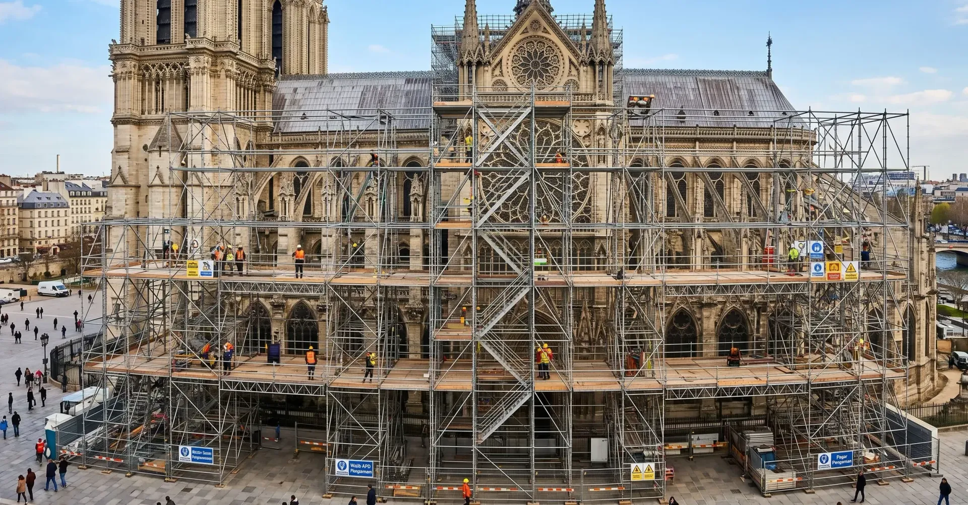 Ilustrasi Gambar Lebar Scaffolding