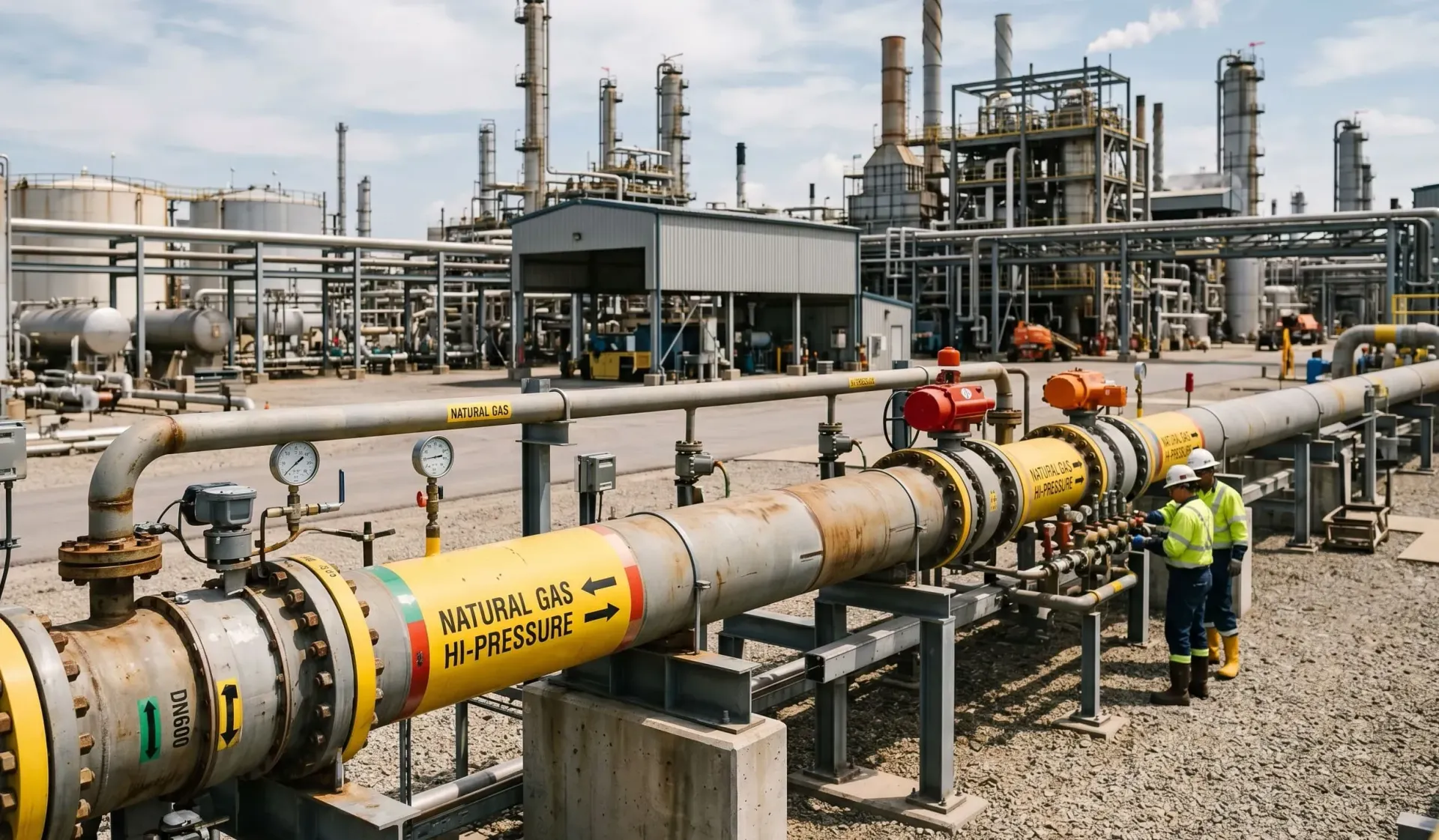 Ilustrasi Gambar Pipa Gas Industri 