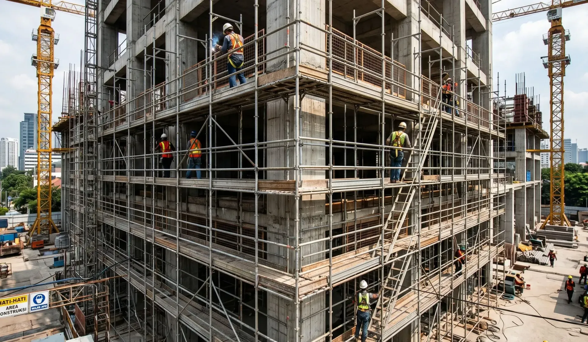 ilustrasi gambar perancah scaffolding