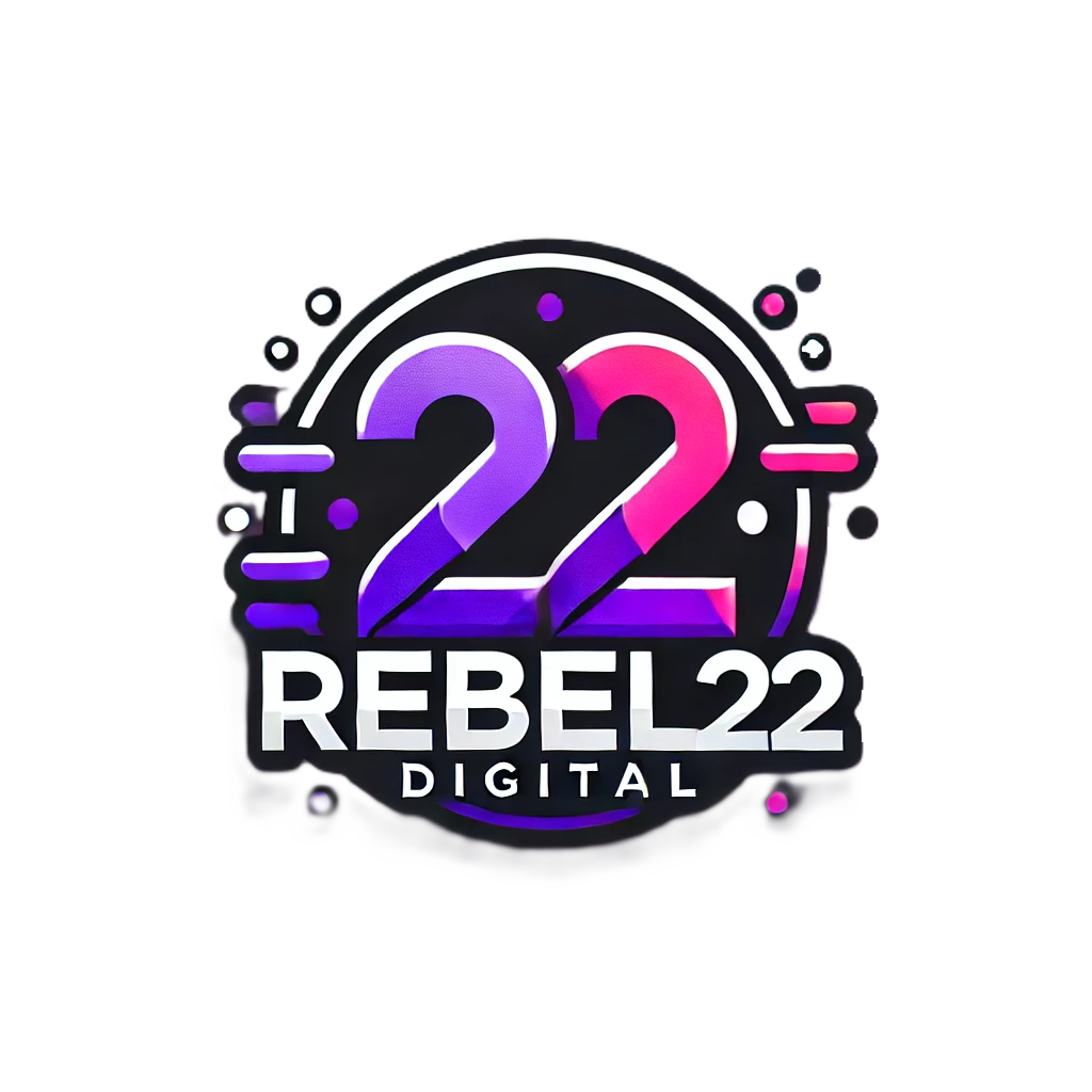 It is a logo for a company called rebel22 digital.