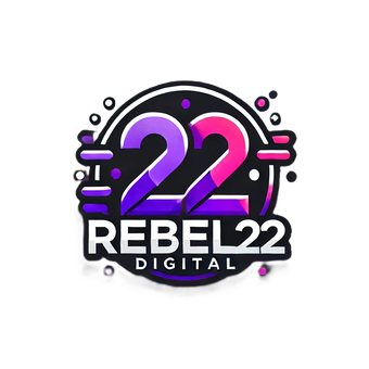 It is a logo for a company called rebel22 digital.
