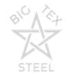 Gray logo with a geometric star and the words “BIG TEX STEEL” around it.
