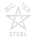 Gray logo with a geometric star and the words “BIG TEX STEEL” around it.