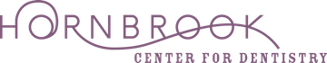 The hornbrook center for dentistry logo is purple and white.