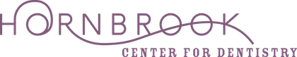 The hornbrook center for dentistry logo is purple and white.