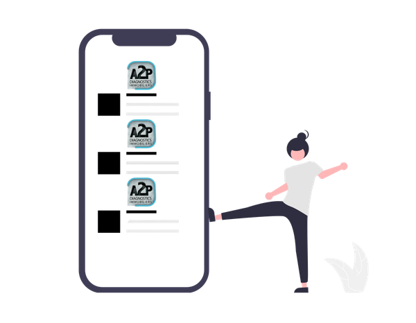 Une illustration de dessin animé d'une personne donnant un coup de pied dans un téléphone.