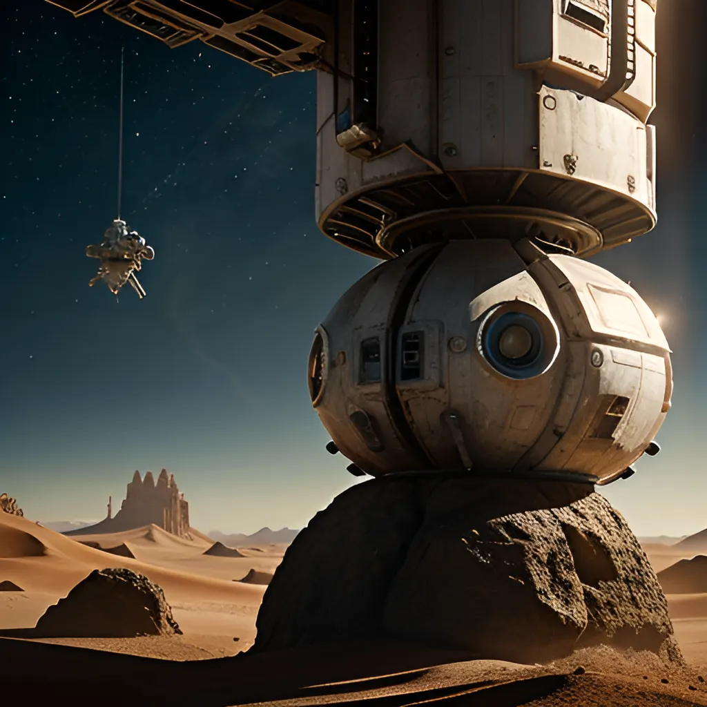 An artist 's impression of a space station on mars