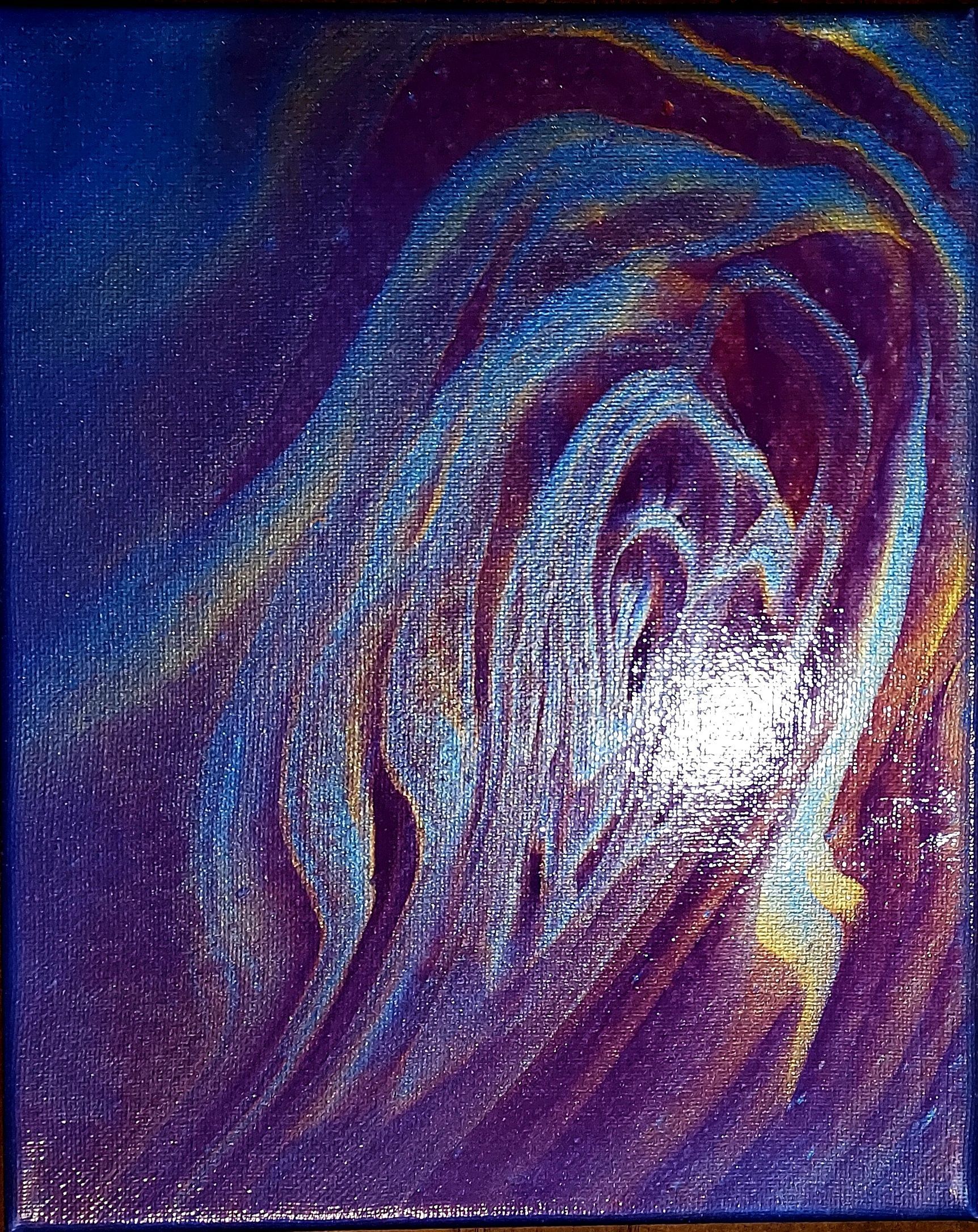 A colorful painting of a swirl in the sky