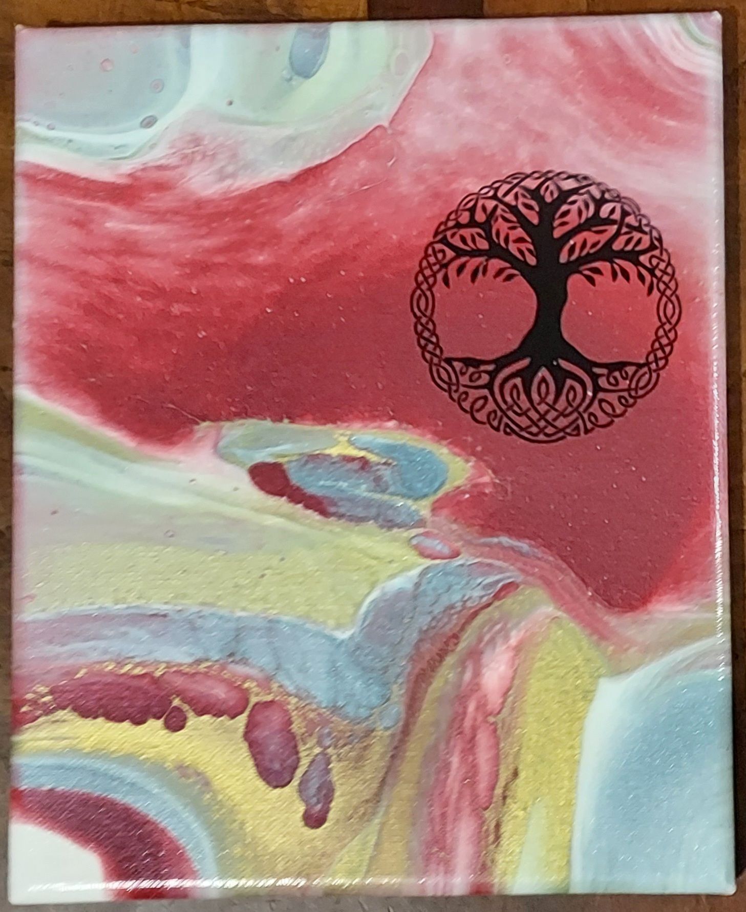 A painting with a tree of life on it
