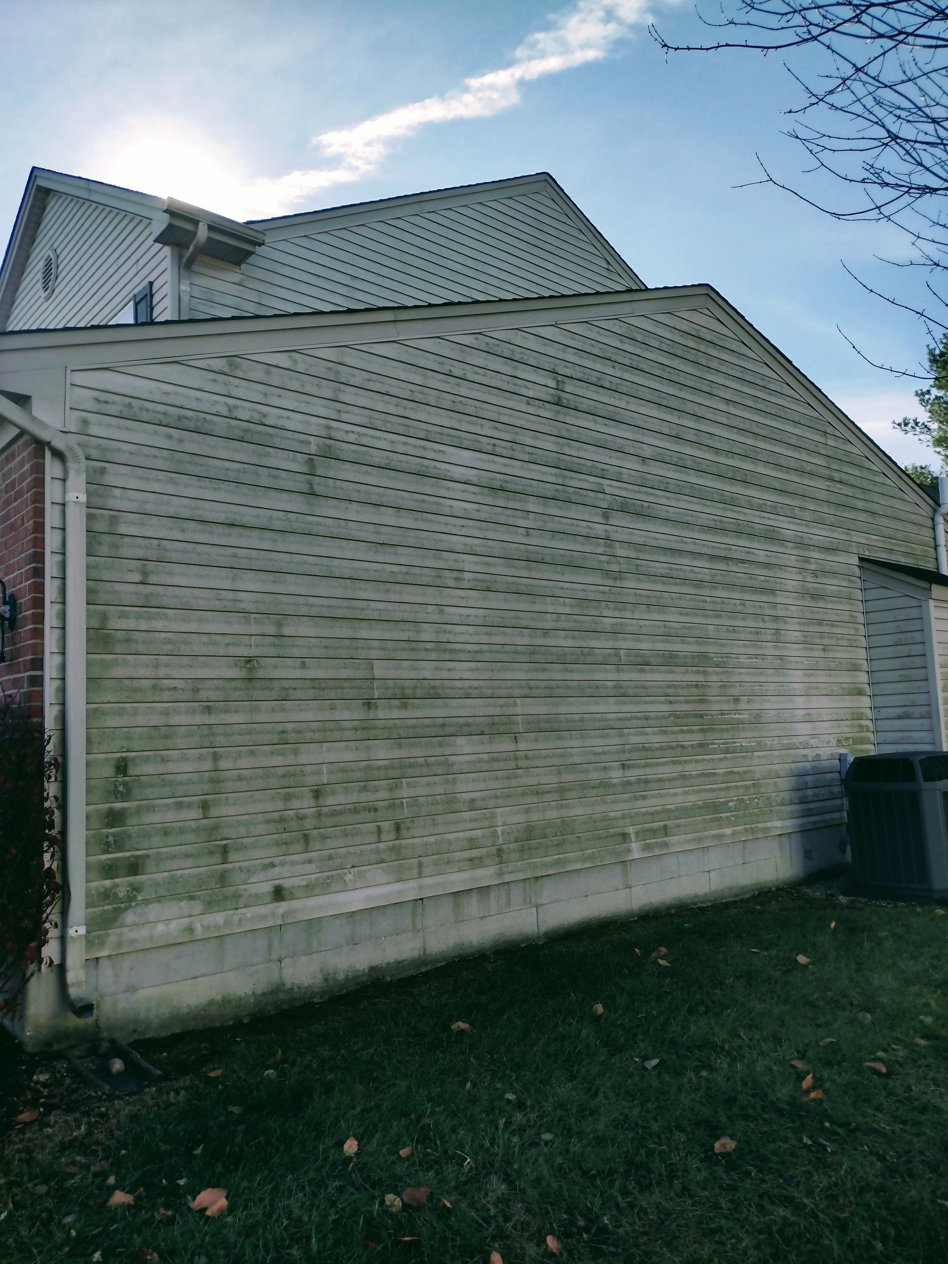Pressure washing a deck