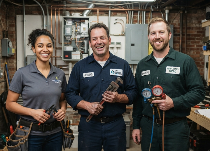 Skilled local electricians, plumbers, and HVAC technicians in Halton ready to help with home services and repairs