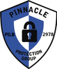 A pinnacle protection group logo with a padlock on it
