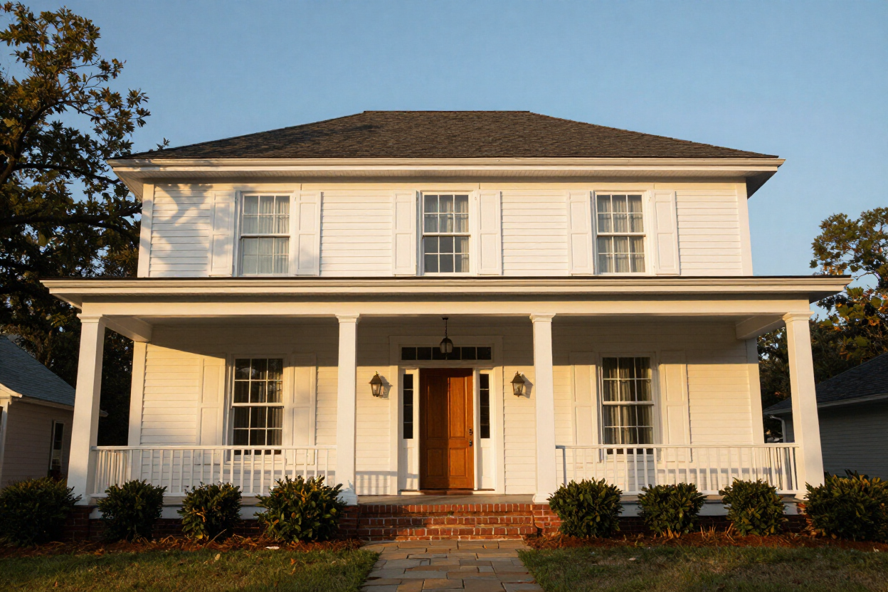Painted colonial revival home in Trussville, AL