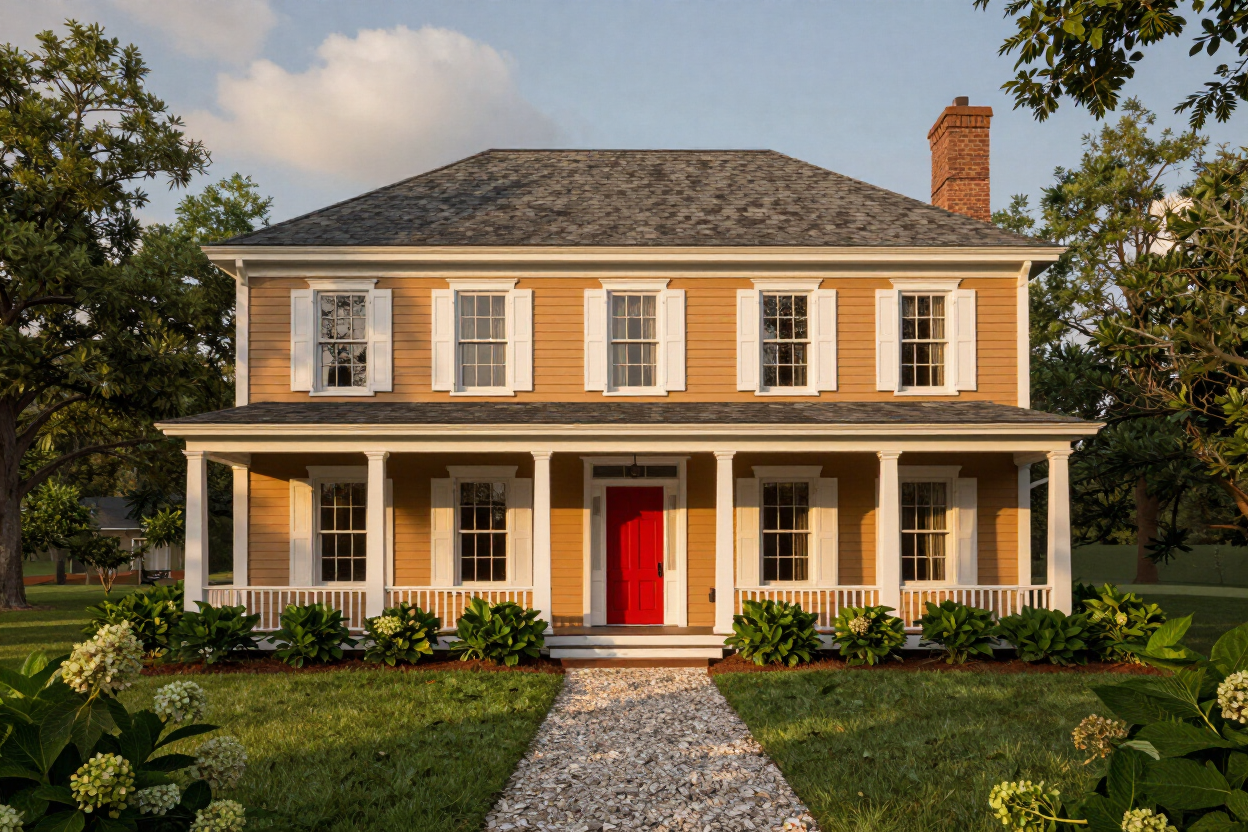 Painted colonial revival home in Vestavia Hills, AL