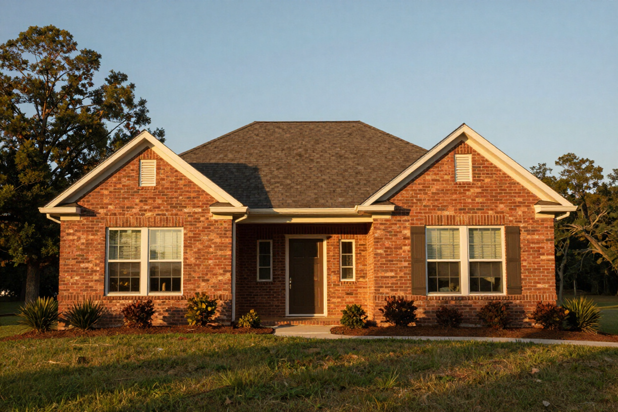Painted brick ranch home in Fairfield, AL