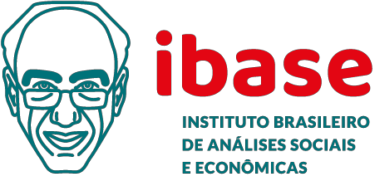 Logo do Ibase em verde e vermelho com rosto estilizado e texto “Instituto Brasileiro de Análises Sociais e Econômicas”