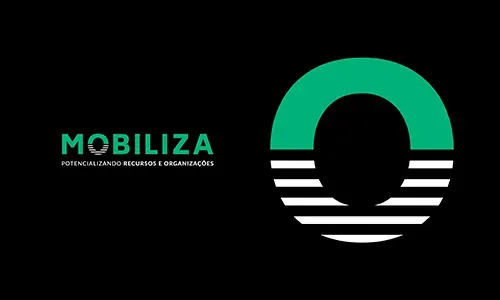 Um logotipo verde e branco sobre fundo preto para mobilização