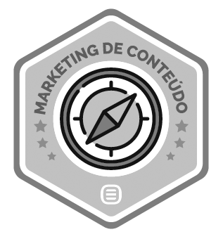 Um logotipo para marketing de conteúdo com uma bússola no centro