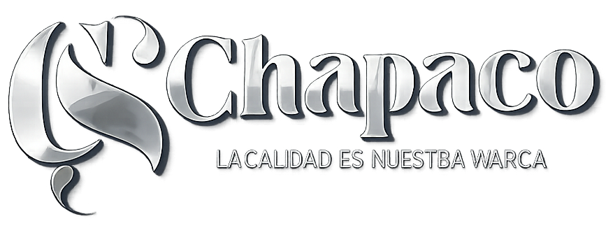 Chapaco logo in black and gray with the tagline “La calidad es nuestra marca”