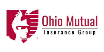 Ohio Mutual Insurance Group logo with a red shield, featuring a white Roman bust.