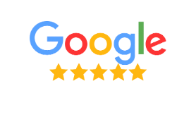 Google logo with five gold stars underneath