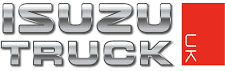 Isuzu Truck logo in metallic silver with red vertical UK panel