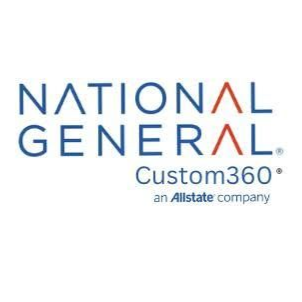 National General Custom360 logo in blue and red with “an Allstate company” text