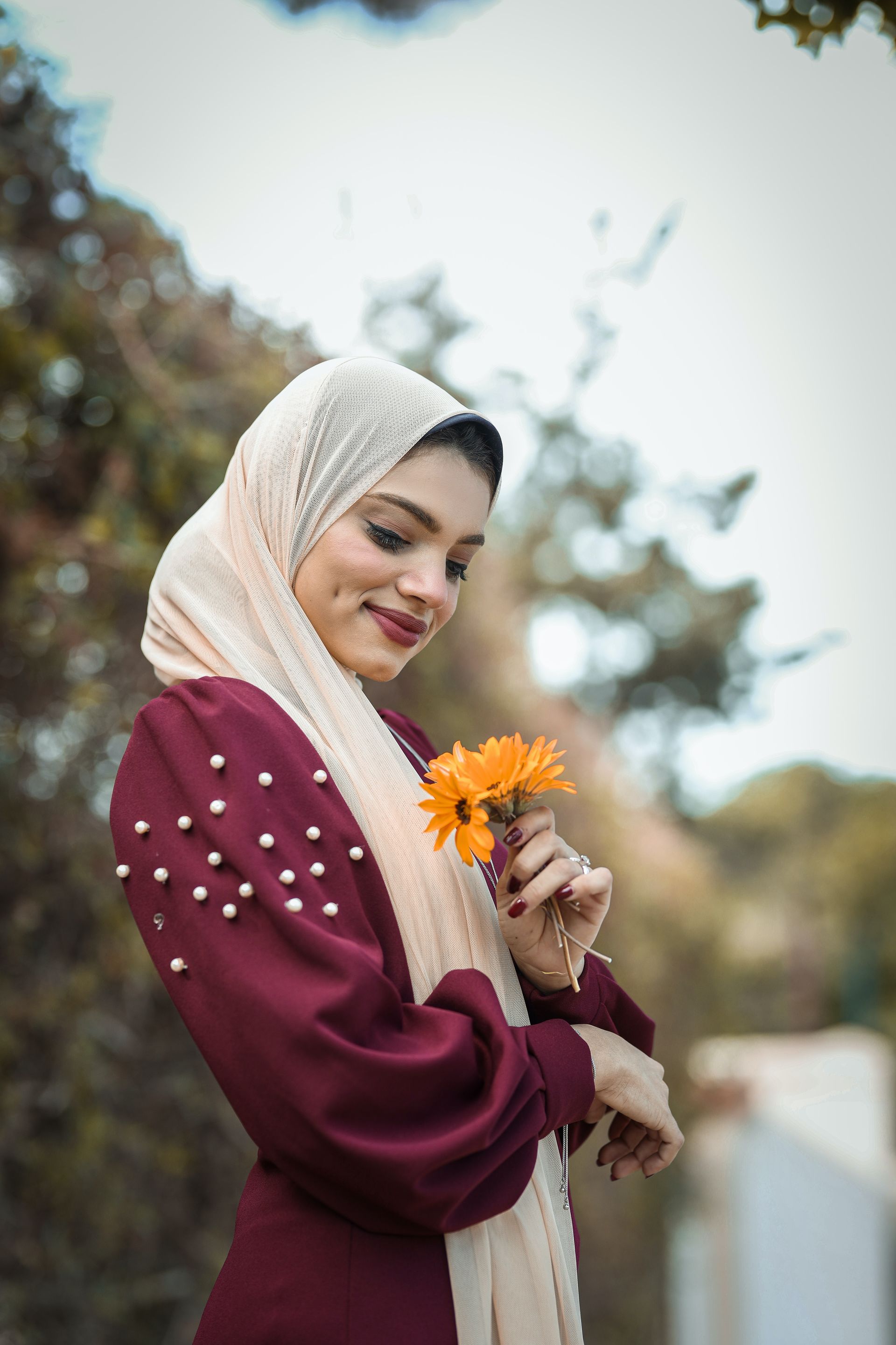 Woman Holding Flower