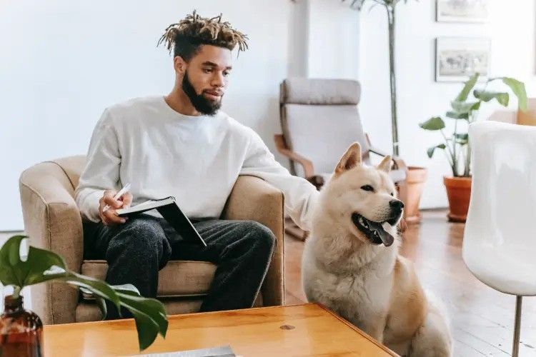 Man with His Dog