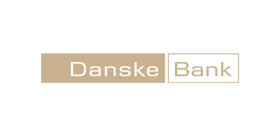 Danske Bank-logo i beige og hvit tekst på hvit bakgrunn