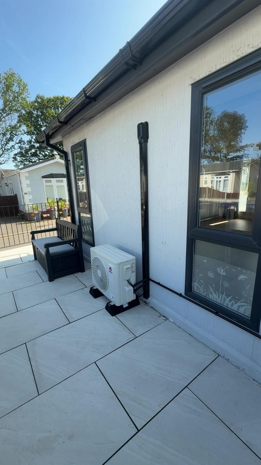 external chalet with air con unit