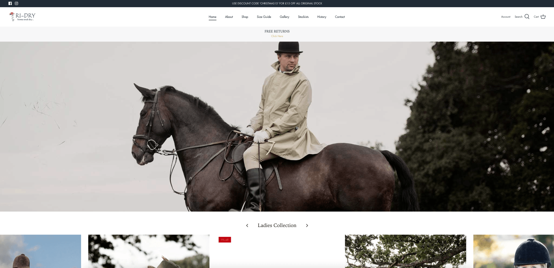 Web Design for Ri-Dry Clothing based in Heathfield near Taunton Somerset