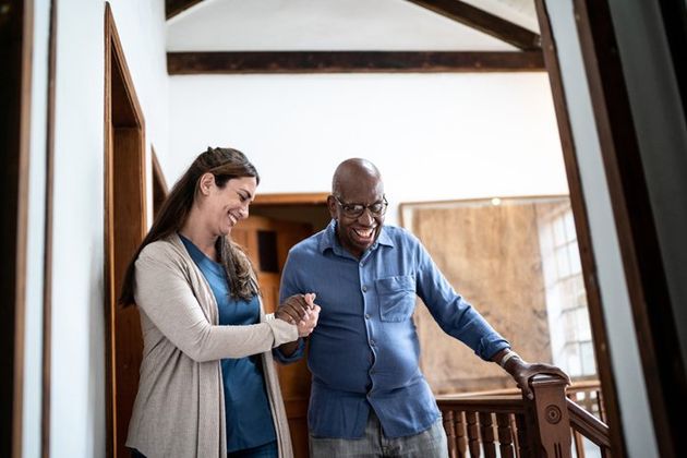 Home Caregiver Helping Senior Man — Austintown, OH — Moonlight Home Health Care Home Caregiver Helping Senior Man — Austintown, OH — Moonlight Home Health Care