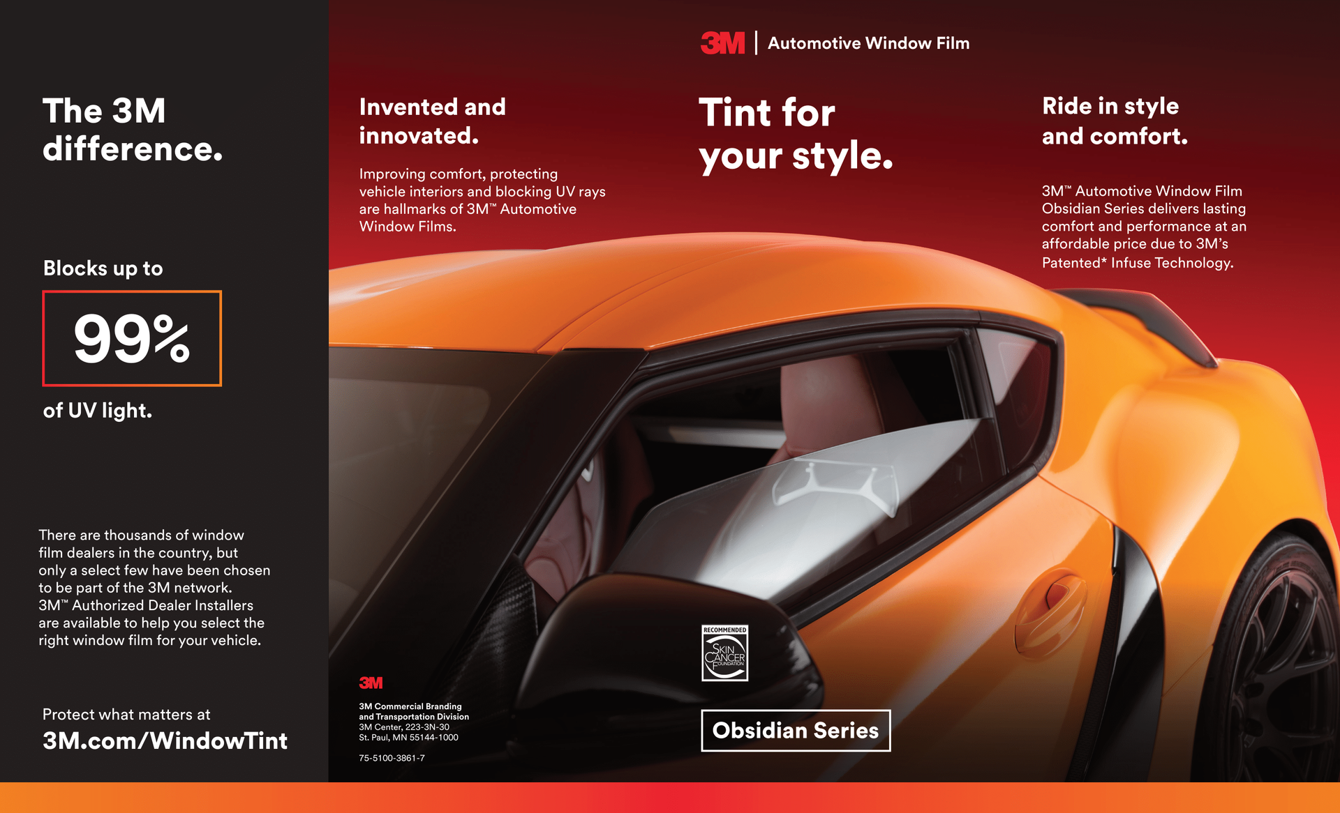 An advertisement for 3m tint for your style