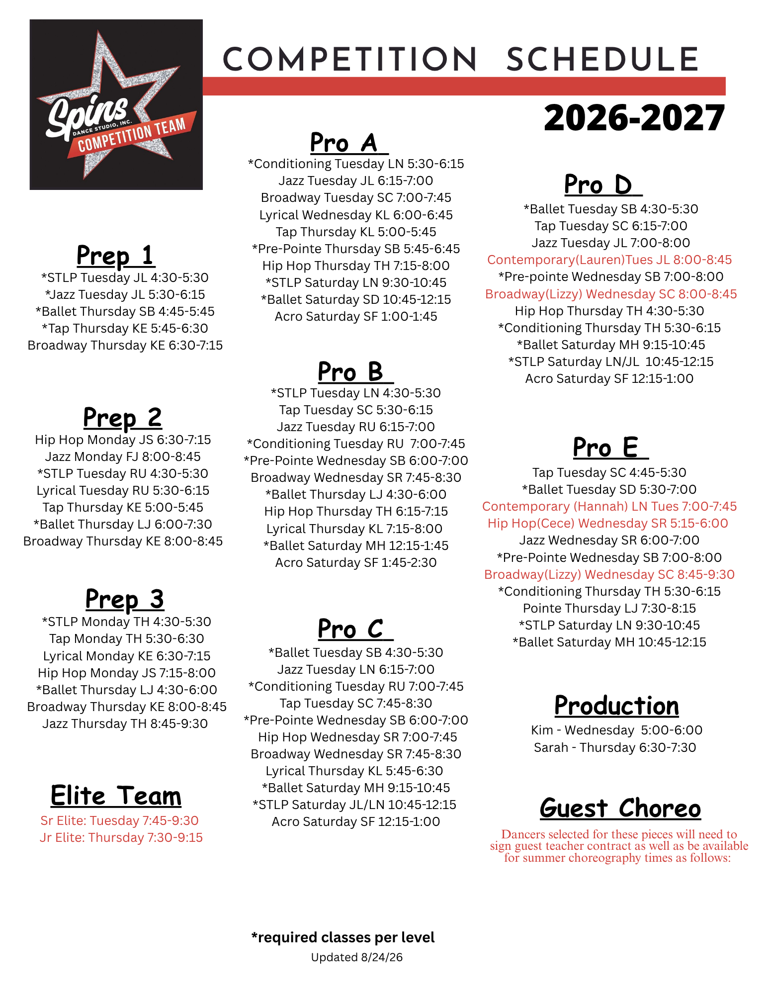 Flyer for young dancers summer dance classes.