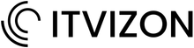 ITVIZON logo in black text with a stylized circular icon on a white background