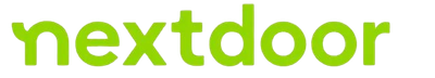 A green nextdoor logo on a white background