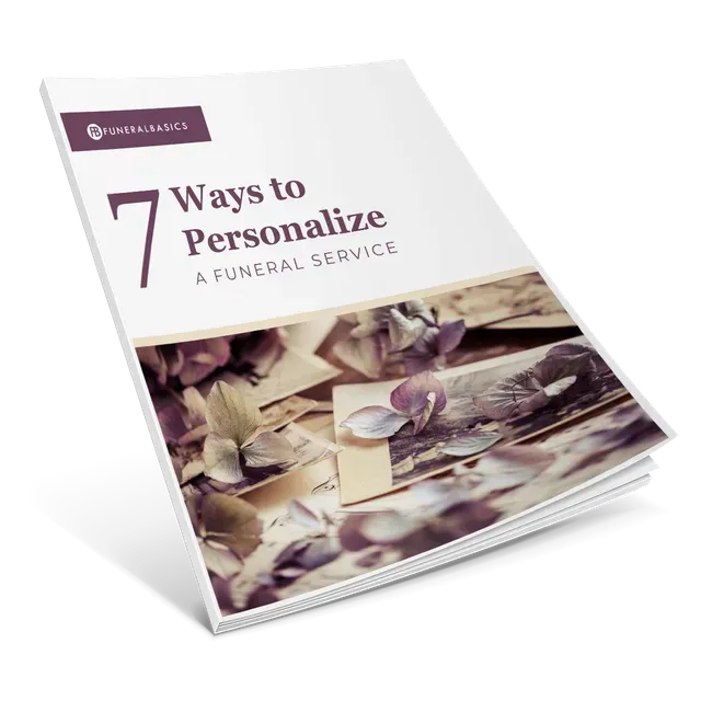 a page of a funeral planning checklist with a person writing on it