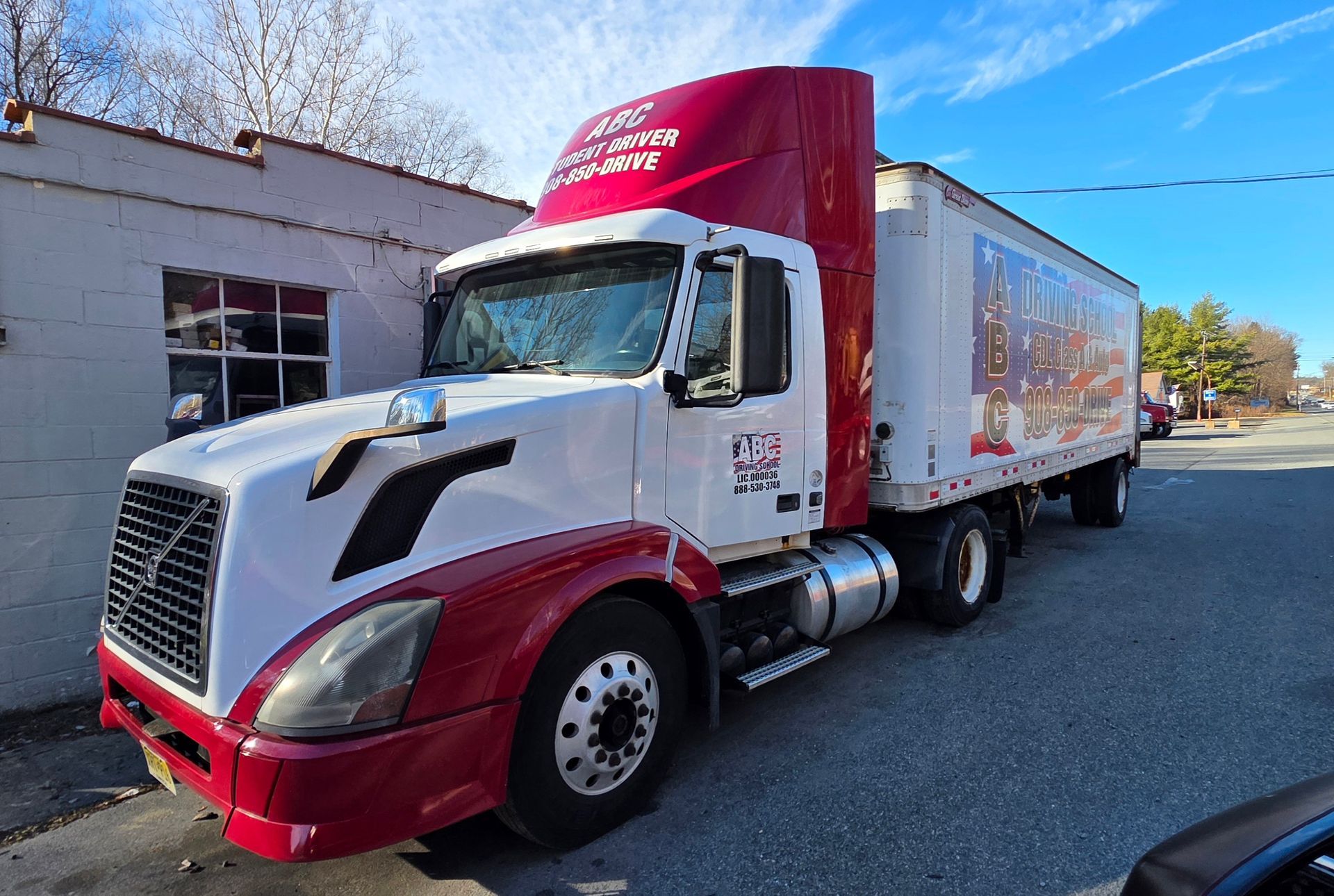 A Red Tractor-Trailer