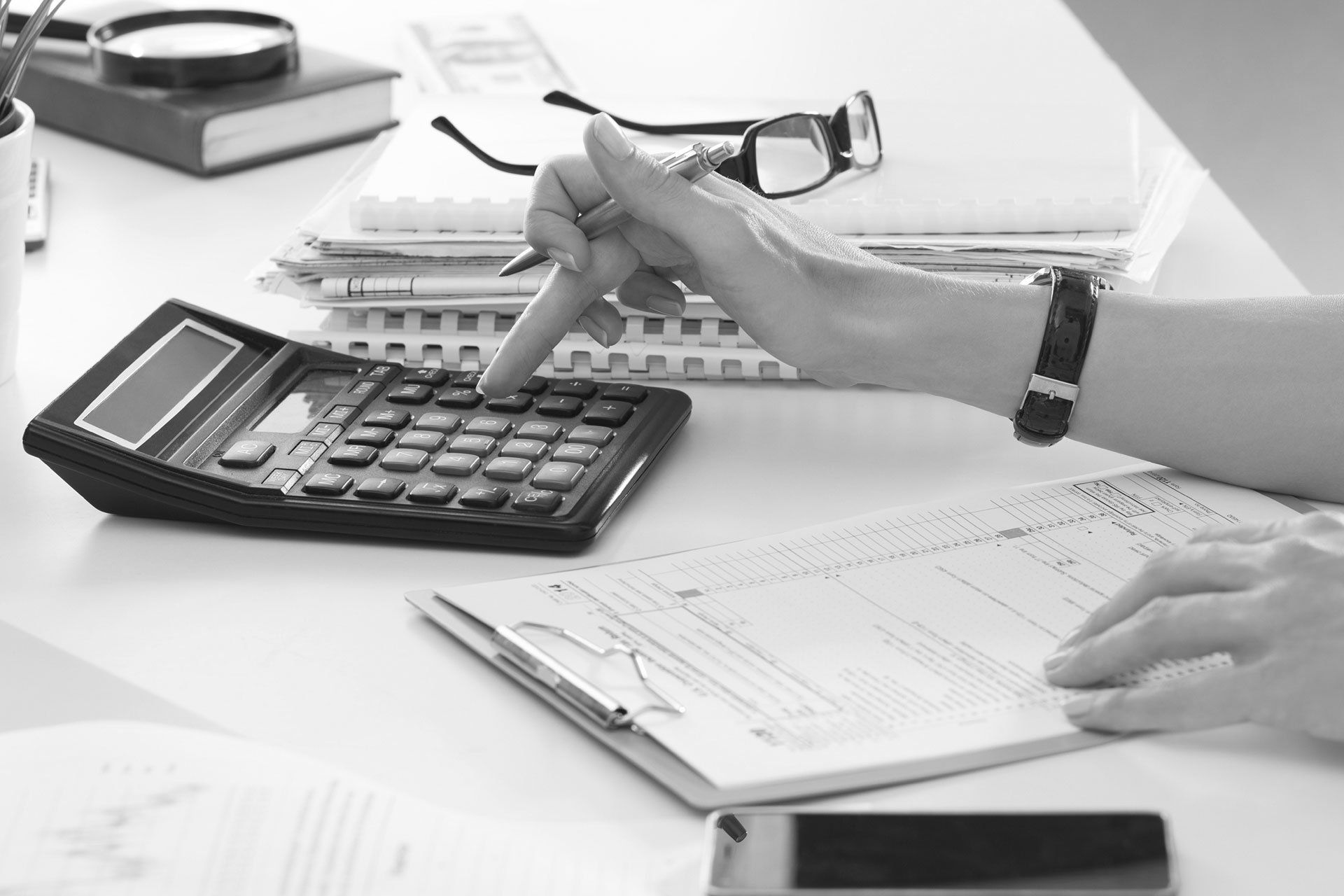 Local Accountant Completing Document