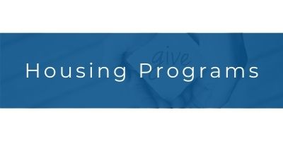 Blue banner with white text reading “Housing Programs”